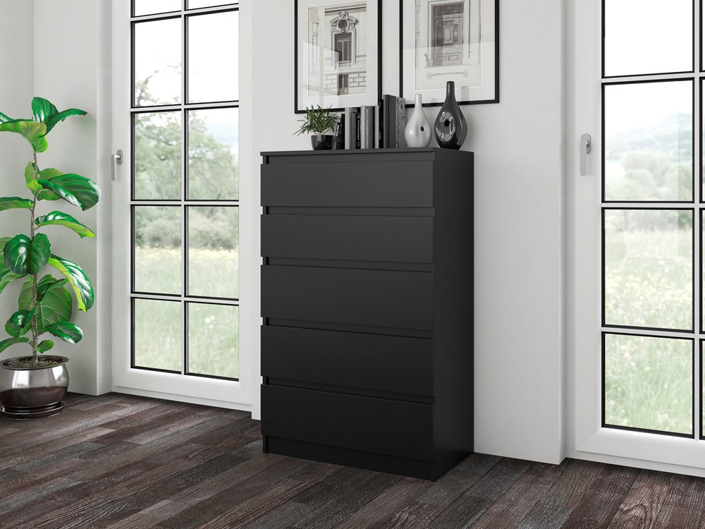 komoda 5 szuflad czarna 4 komoda 5 szuflad czarna