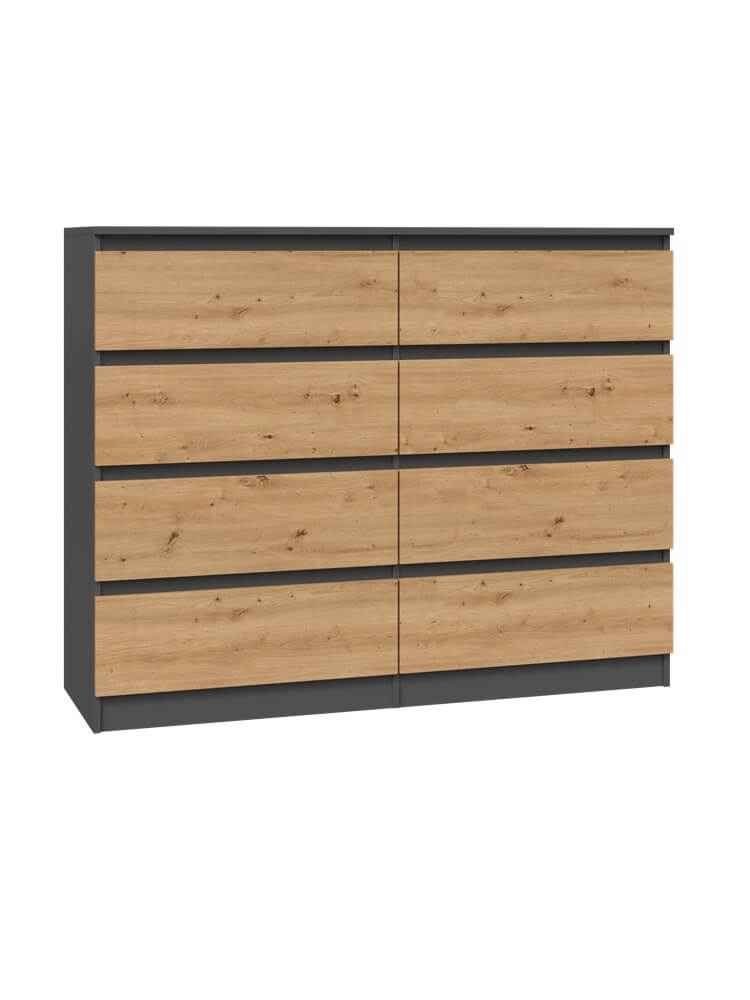 komoda 8 szuflad artisan antracyt