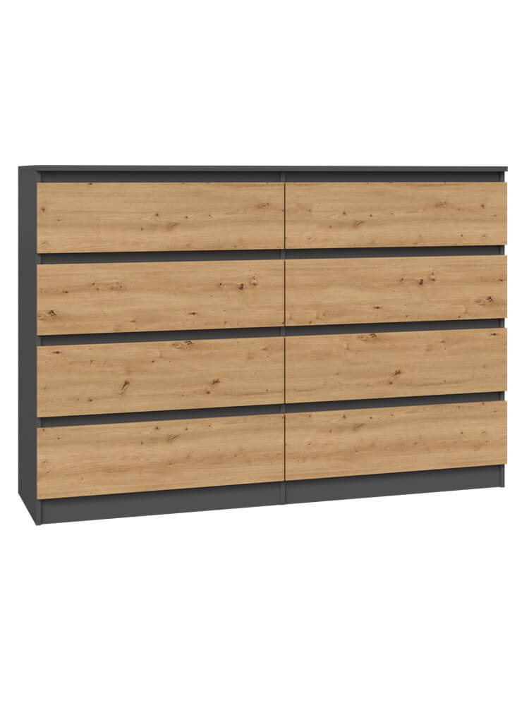 komoda 8 szuflad artisan antracyt